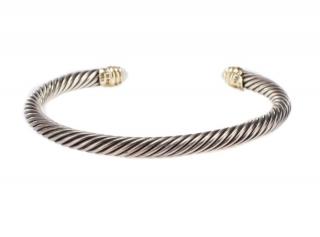 Appraisal: David Yurman Sterling Gold Pearl Bracelet David Yurman American founded