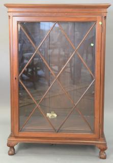 Appraisal: Mahogany one door bookcase with ball and claw feet ht