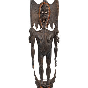 Appraisal: A New Guinea Carved Figure th Century depicted standing with