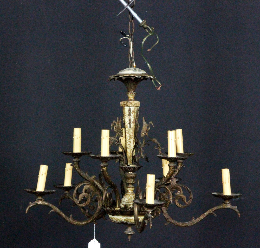 Appraisal: - th C French Chandelier th century French chandelier gilt