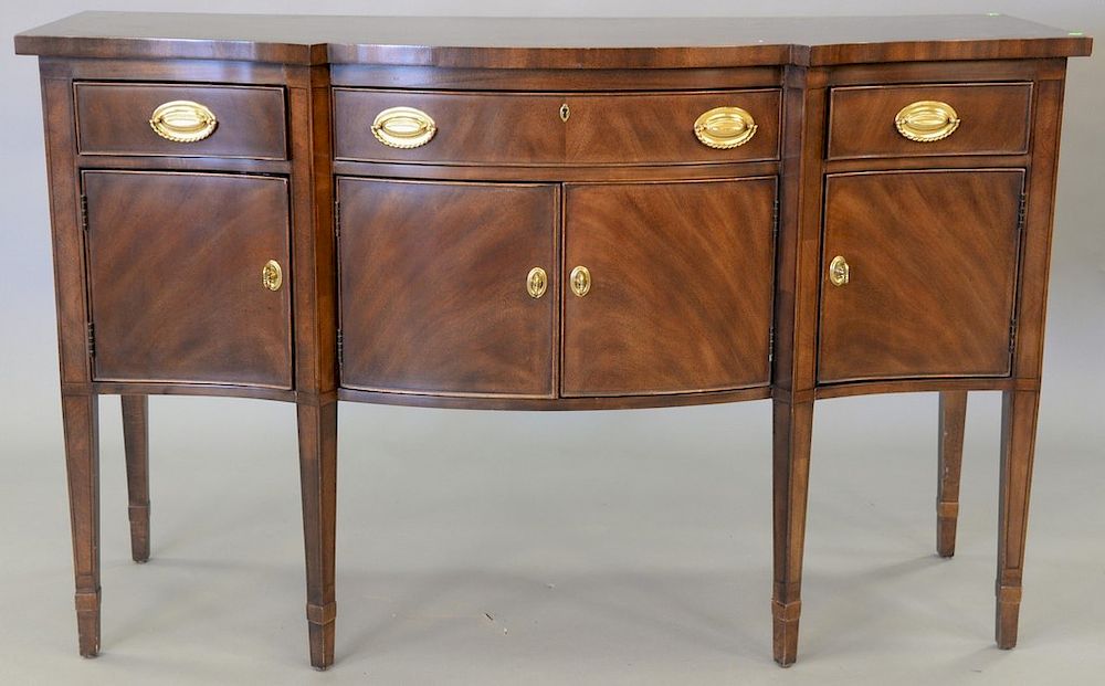 Appraisal: Henredon federal style mahogany sideboard with banded top ht in