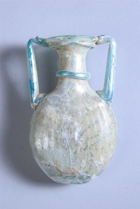 Appraisal: ROMAN GLASS FLASK circa nd century A D With two