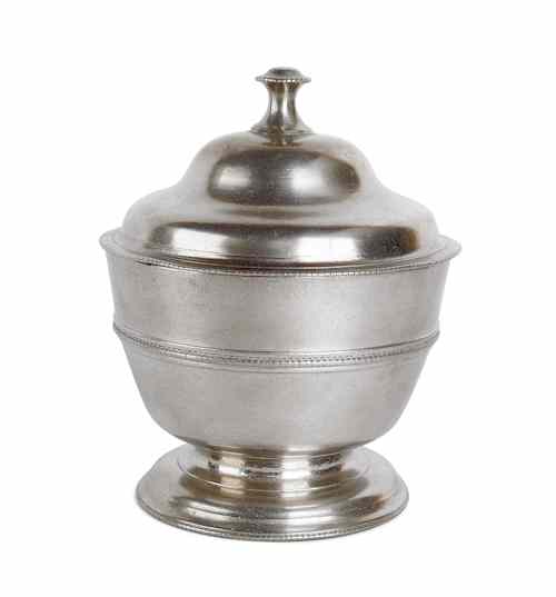 Appraisal: Philadelphia pewter sugar bowl attributed to William Will ca h