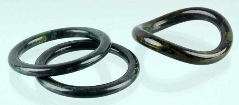 Appraisal: Lot of Bakelite Black Space Bracelets Description CORRECTION Bracelets are