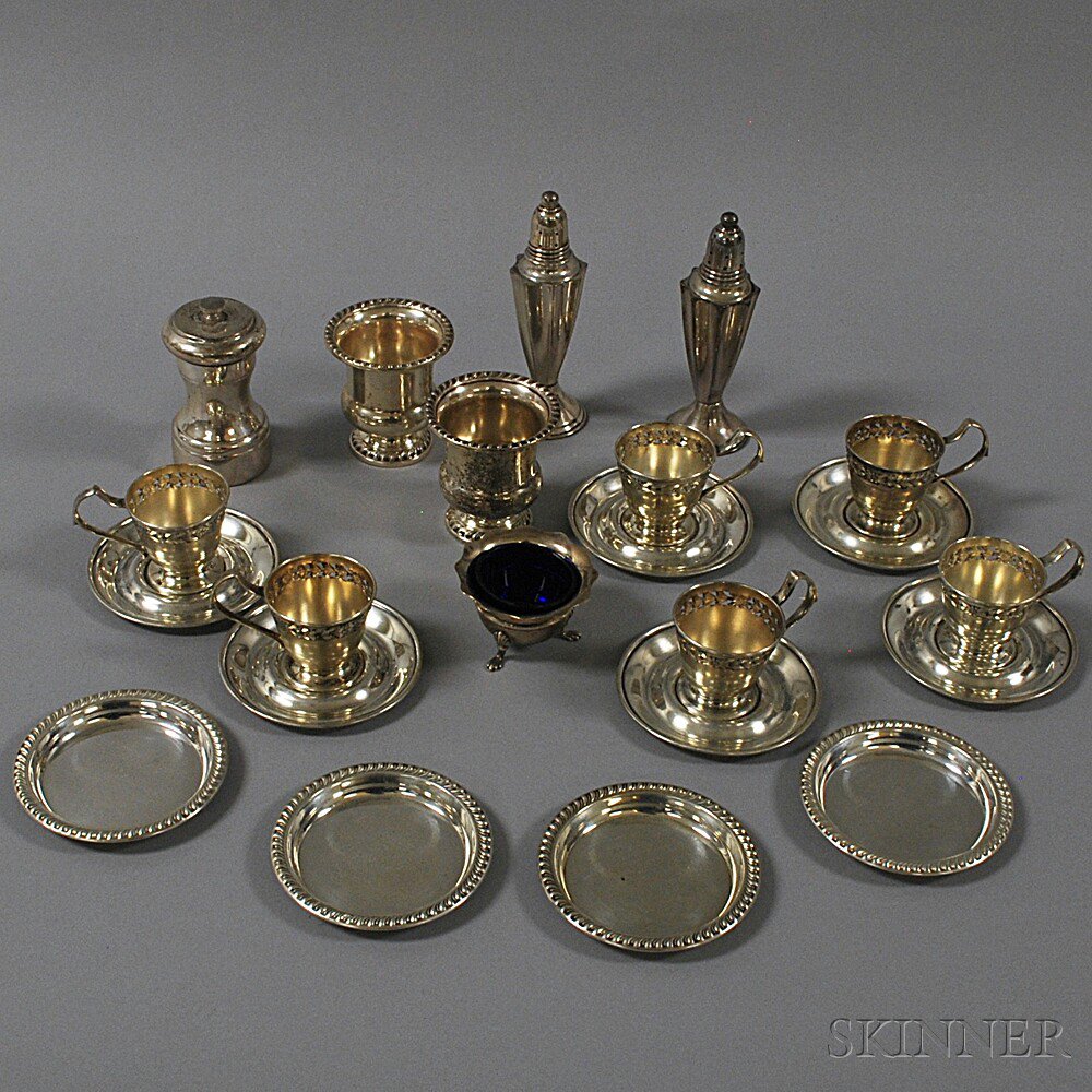 Appraisal: Group of Small Sterling Silver Tableware including a pair of