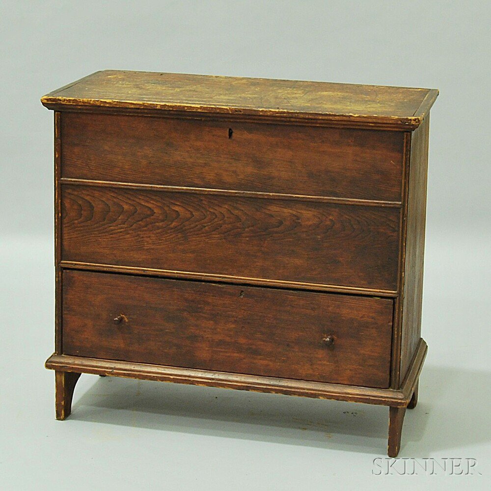 Appraisal: Early One-drawer Blanket Chest early th century the molded top