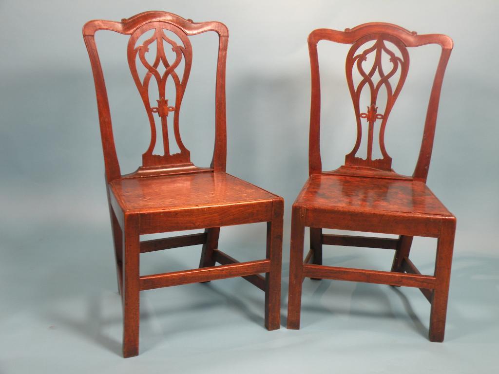 Appraisal: A pair of George III oak side chairs each with