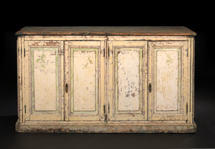 Appraisal: Provincial Polychromed Pine Buffet Cabinet late th century the case