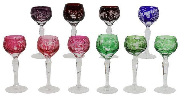 Appraisal: lot of Bohemian cut-to-clear glass cordials assembled with grapevine motifs