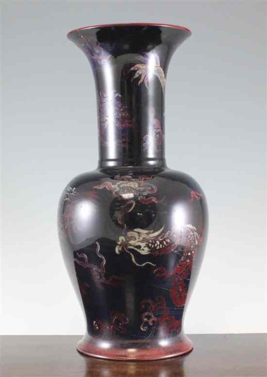 Appraisal: A large Bernard Moore flambe vase c decorated by Evelyn