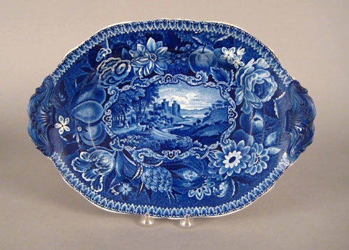 Appraisal: Blue Staffordshire platter th c depicting Conway Castle l w