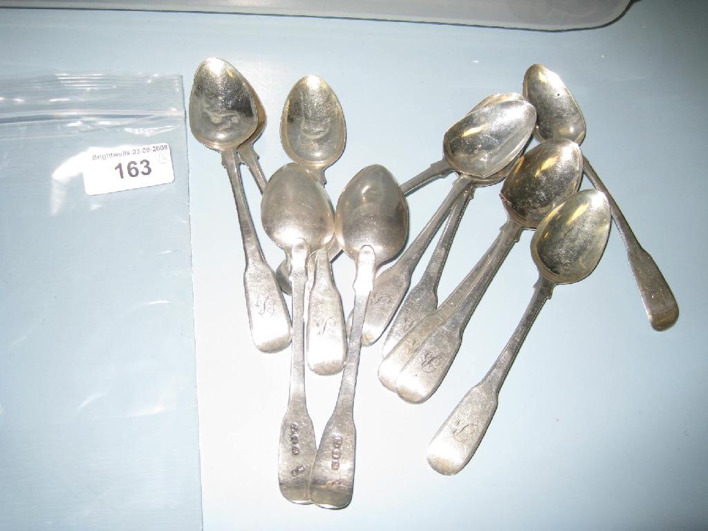 Appraisal: One dozen George III Teaspoons fiddle pattern engraved initial B