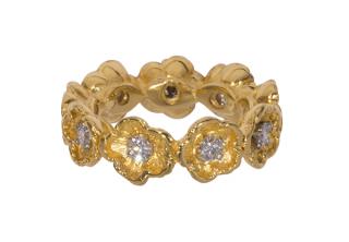 Appraisal: Diamond and k yellow gold eternity band Diamond and k