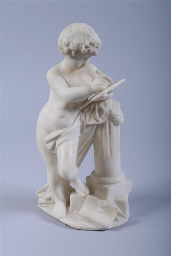 Appraisal: CONTINENTAL MARBLE FIGURE OF A PUTTO late th - early