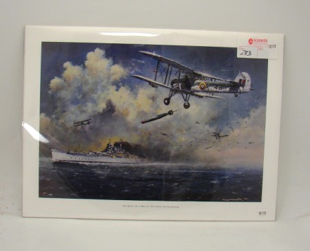 Appraisal: Tony Fachet color print depicting the Sinking of the Bismark