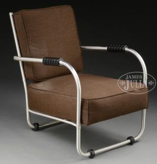 Appraisal: WARREN MCARTHUR LABELED LOUNGE CHAIR WITH ARMS and later Rome