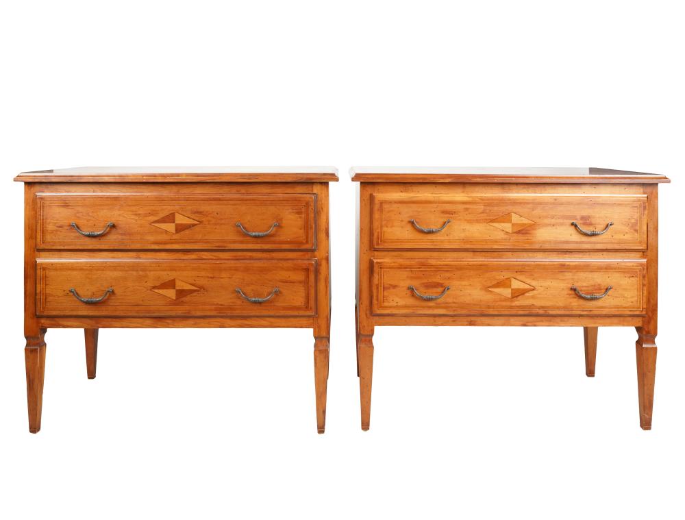 Appraisal: PAIR OF NEOCLASSICAL-STYLE PARQUETRY COMMODES th century unsigned inches wide