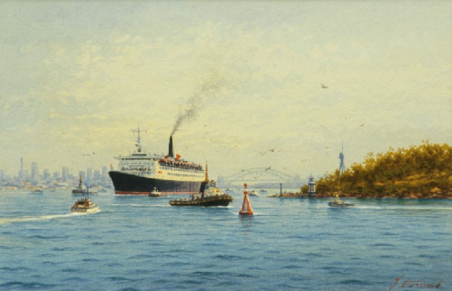 Appraisal: Joseph Frost born Liner in Sydney Harbour watercolour signed 'J