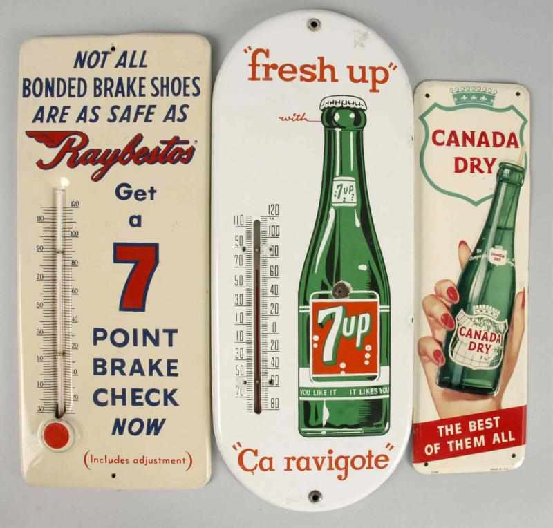 Appraisal: Lot of Advertising Thermometers Door Push Description Includes one Canada