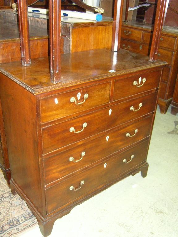 Appraisal: A Georgian mahogany chest of long and short drawers with