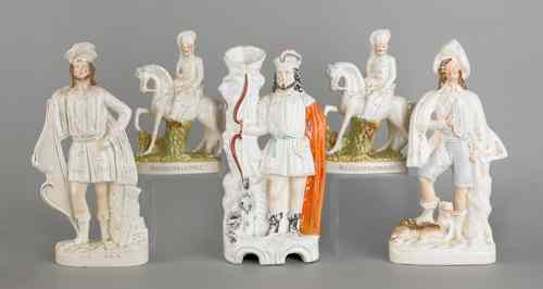 Appraisal: Five Staffordshire figures to include William Tell Hector MacDonald etc