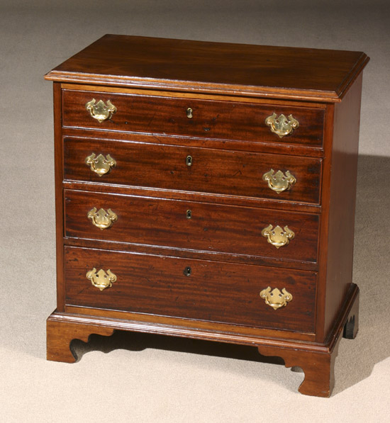 Appraisal: George III Style Mahogany Diminutive Chest of Drawers Last Half