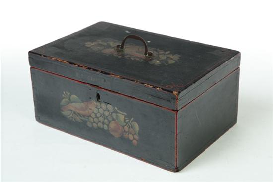 Appraisal: DECORATED DOCUMENT BOX America mid th century Possibly Chester or