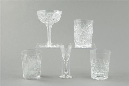 Appraisal: Collection of cut-crystal stems champagnes H tumblers H tumblers H