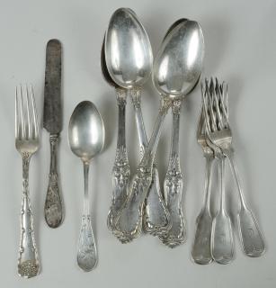 Appraisal: Ten Pieces Tiffany Silver Flatware American late th th century