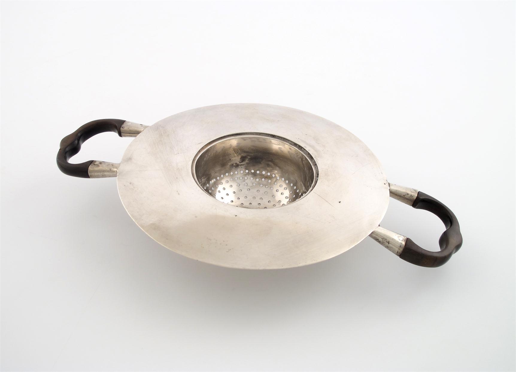 Appraisal: A th century Indian Colonial silver strainer