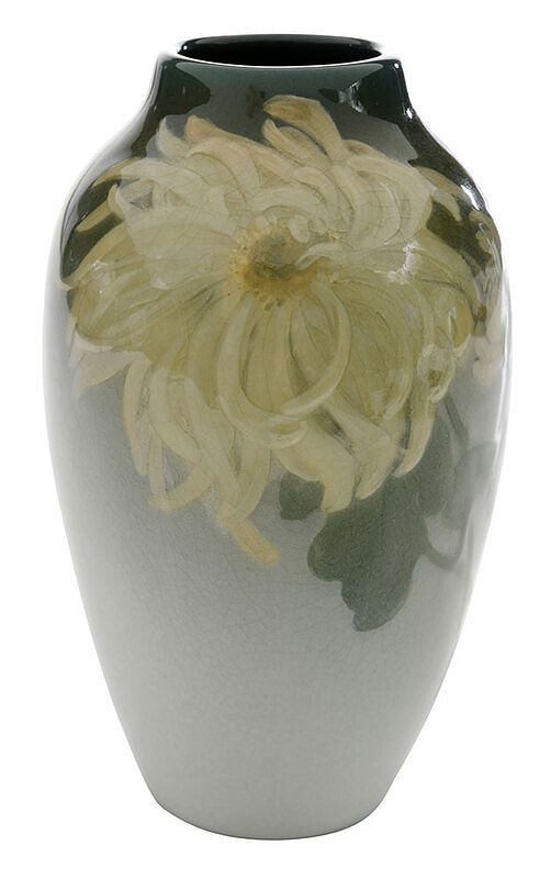 Appraisal: Rose Fechheimer Rookwood Chrysanthemum Vase American circa ovoid form vase