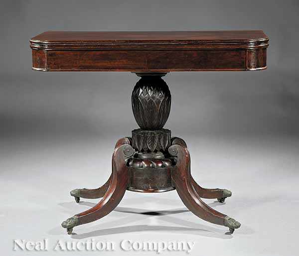 Appraisal: An American Classical Carved Games Table early th c Boston