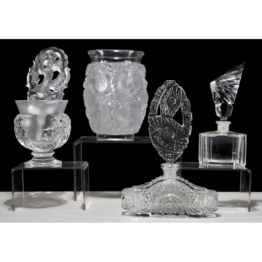 Appraisal: LALIQUE CRYSTAL VASES items etch signed to undersides including a