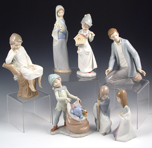 Appraisal: COLLECTION OF LLADRO FIGURINES To include Little Boy Thinking ''