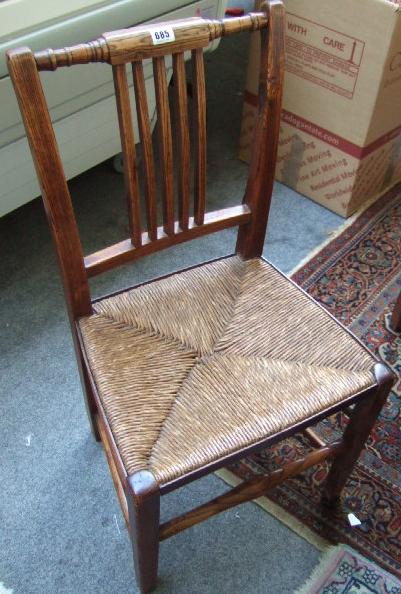 Appraisal: A set of six mid th century Lancashire rush seat