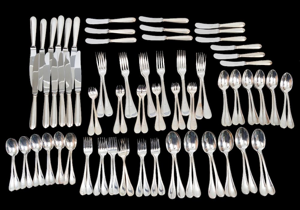 Appraisal: Pc Christofle 'Perles' Flatware Stainless Steel sets of Christofle 'Perles'