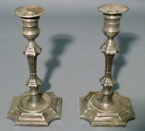 Appraisal: Pair of Elkington candlesticks Chippendale style h