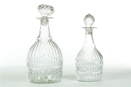 Appraisal: TWO -MOLD DECANTERS American nd quarter- th century Similar with