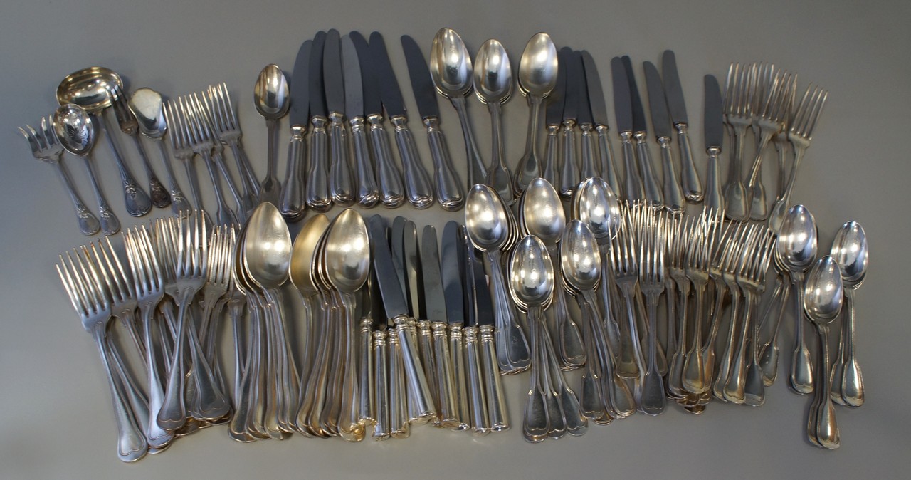 Appraisal: pcs Christofle Chinon pattern plated silver flatware c o dessert