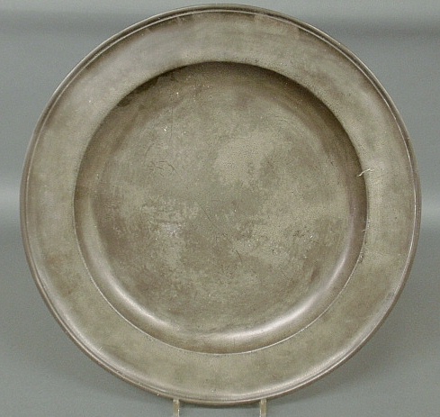 Appraisal: - Large pewter charger with faint touchmarks dia -