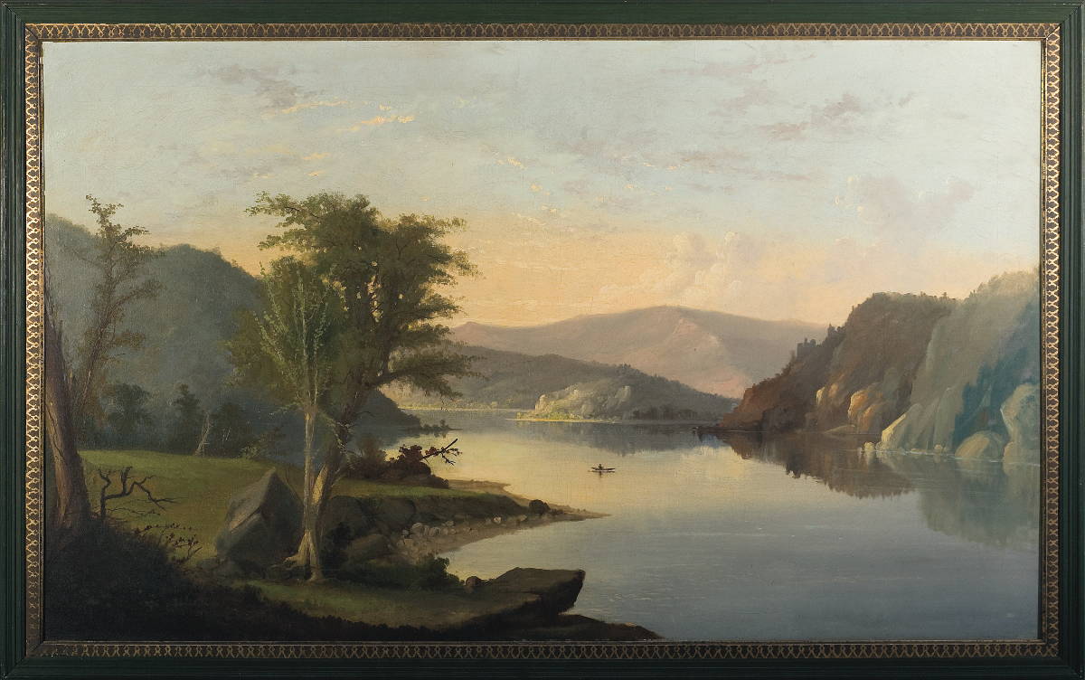 Appraisal: VIEW ON THE HUDSON RIVER SECOND-HALF NINETEENTH CENTURY Oil on