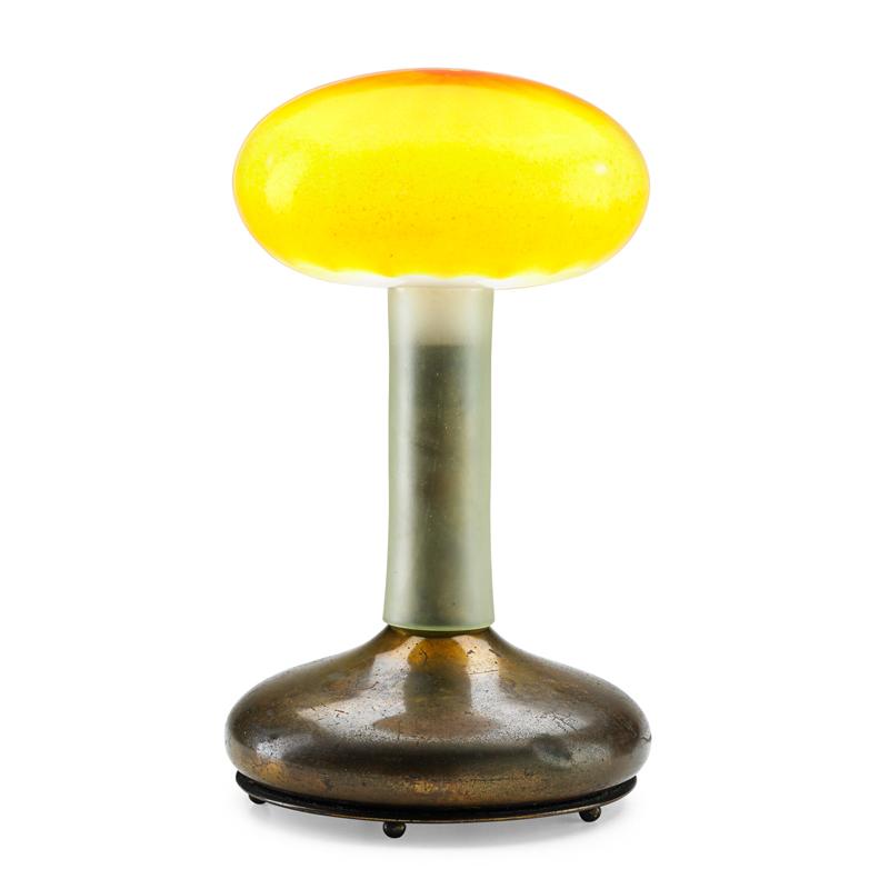 Appraisal: TIFFANY STUDIOS Rare mushroom lamp Condition Report Base dent near