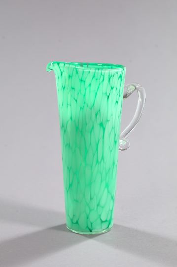 Appraisal: Tall Aliuja Glass Poland Hand-Blown Green and White Opal Glass