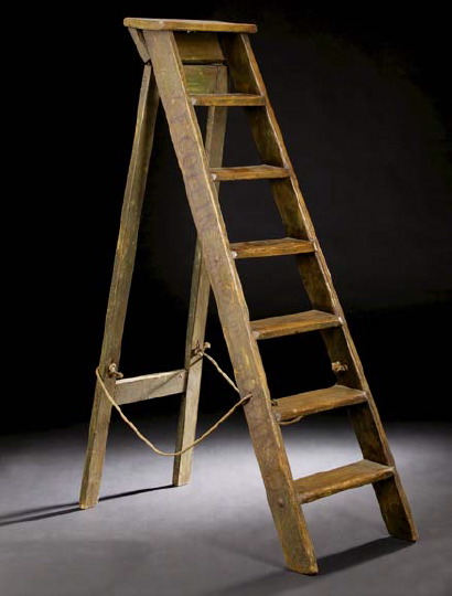 Appraisal: English Oak Ladder mid- th century of folding construction fitted