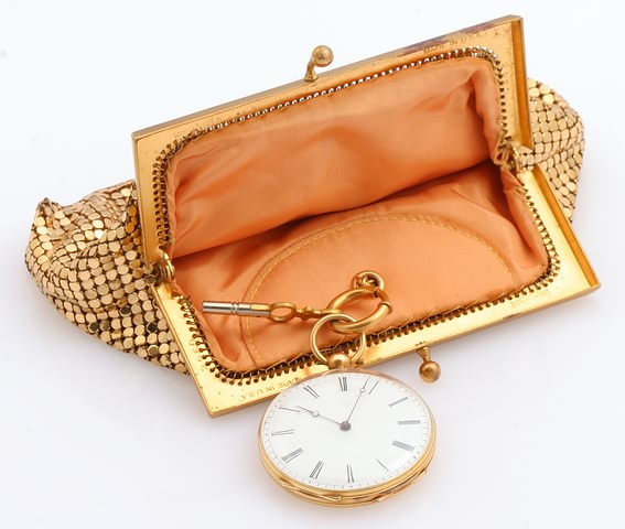 Appraisal: Gold colored metal mesh purse bag by Whiting and Davis