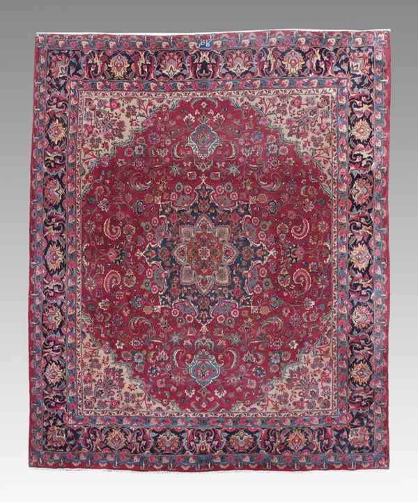 Appraisal: SEMI ANTIQUE PERSIAN MESHED HAND KNOTTED WOOL RUG ' ''