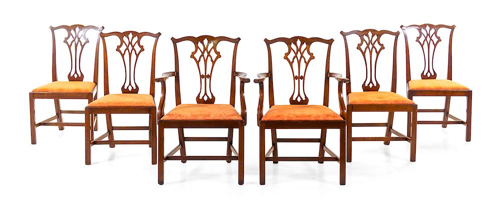 Appraisal: A Set of Six George III Style Mahogany Dining Chairs