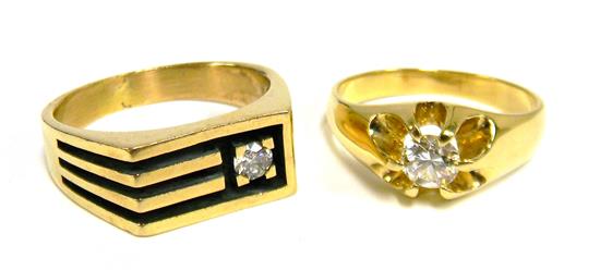 Appraisal: JEWELRY two men's diamond rings both stamped and tested K