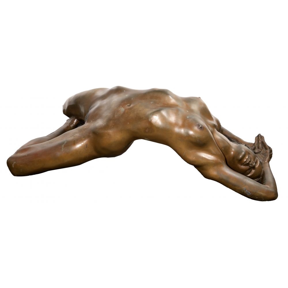 Appraisal: RICHARD HALLIER AMERICAN - STRETCH BRONZE SCULPTURE signed R Hallier