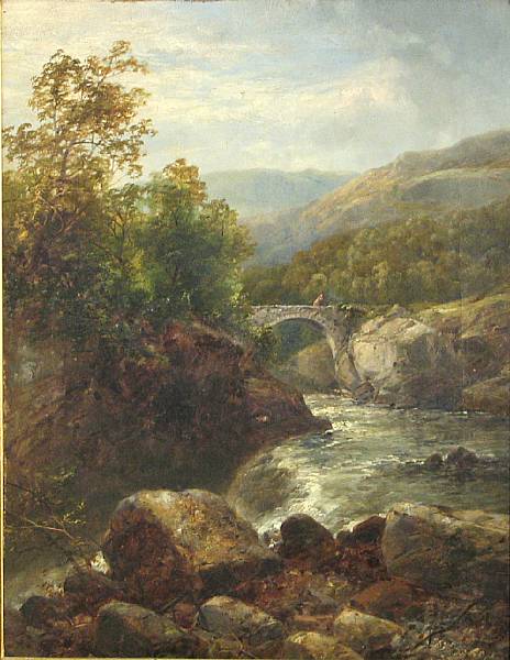 Appraisal: James Burrell Smith British - A river landscape with a